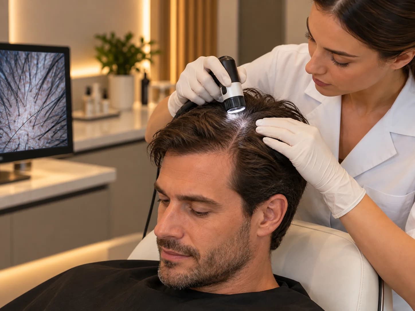 Dermatoskopla saç derisinin yakından incelenmesi